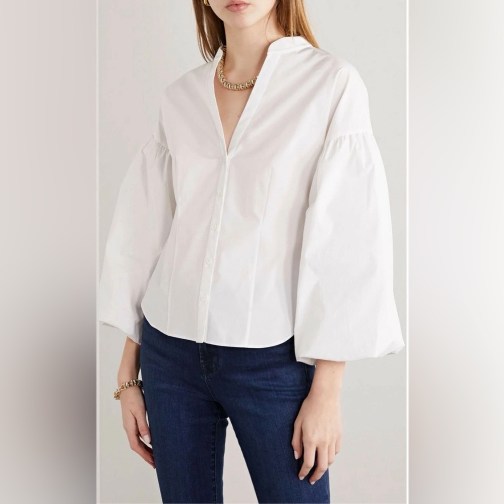 VERONICA BEARD AILEEN Puffed Long Sleeve blouse size 8